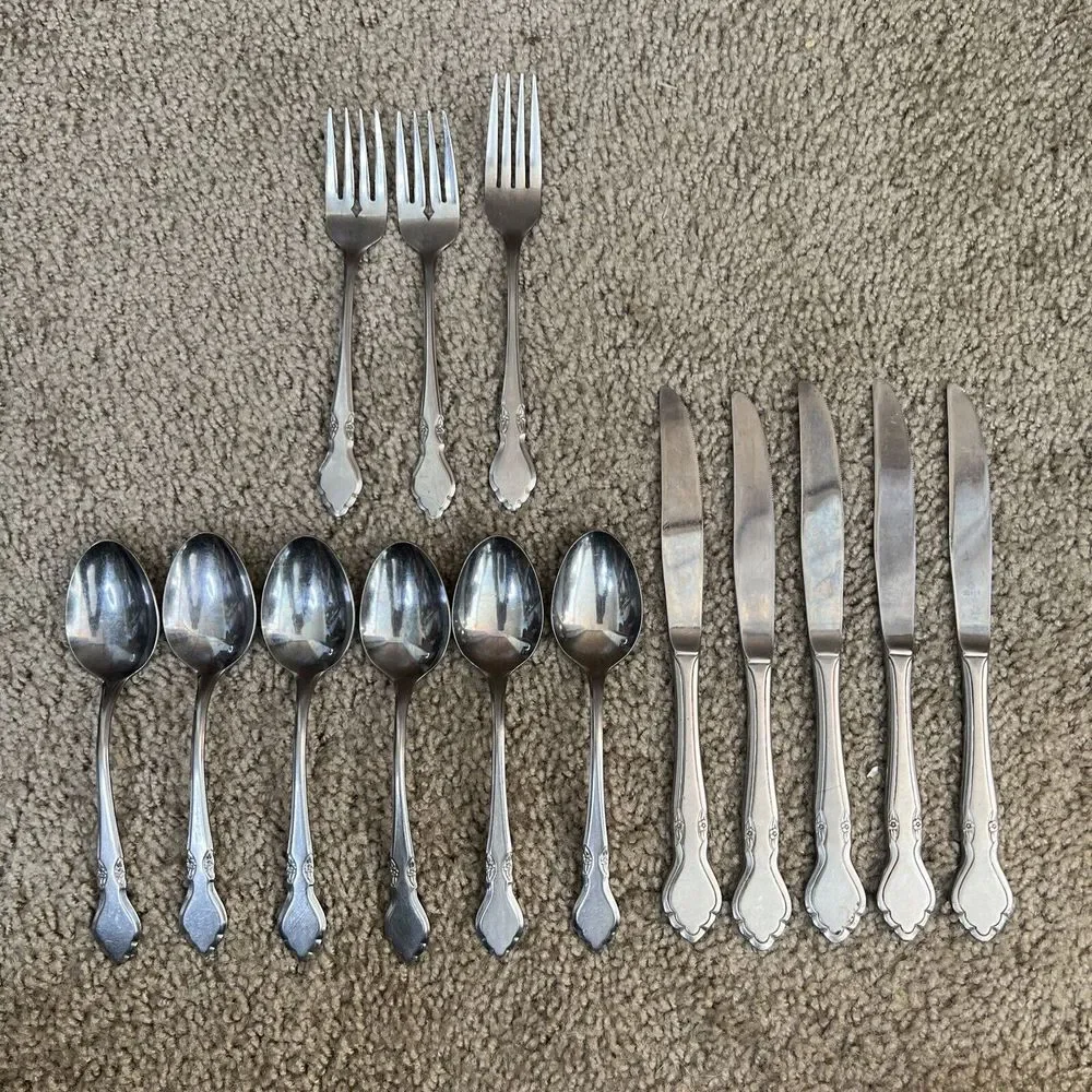 lot-14 Vtg  Flatware Spoons‎ Knives Forks Japan Northland Stainless